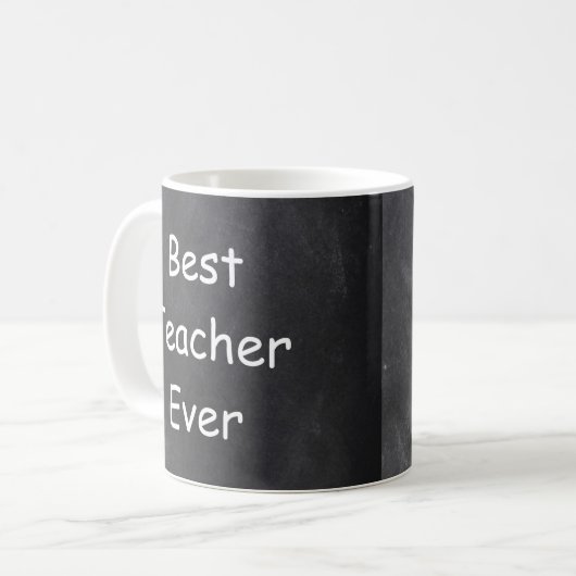Beste Lehrerin je Chalkboard Design Geschenk Idee Kaffeetasse (Vorderseite Links)