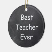 Beste Lehrerin je Chalkboard Design Geschenk Idee Keramik Ornament (Links)