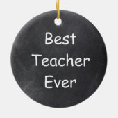 Beste Lehrerin je Chalkboard Design Geschenk Idee Keramik Ornament (Hinten)