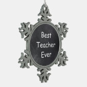Beste Lehrerin je Chalkboard Design Geschenk Idee Schneeflocken Zinn-Ornament (Links)