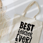 Beste Lehrerin je danken Ihnen Lehrerin modern Tragetasche<br><div class="desc">Der beste Lehrer dankt Ihnen je Lehrer moderne elegante Typografie Geschenk. Mit handgeschriebenem modernen Spaß danken Ihnen dafür,  dass Sie mir dabei geholfen haben Drehbuch und hübsches Sonnendesign zu glänzen,  und Platz für den Lehrernamen. Das perfekte Jahresende,  Weihnachten oder Urlaubsgeschenk für Ihren Lieblingslehrer.</div>