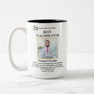 Beste Lehrerin je Foto & Dankeschön-Nachricht Zweifarbige Tasse