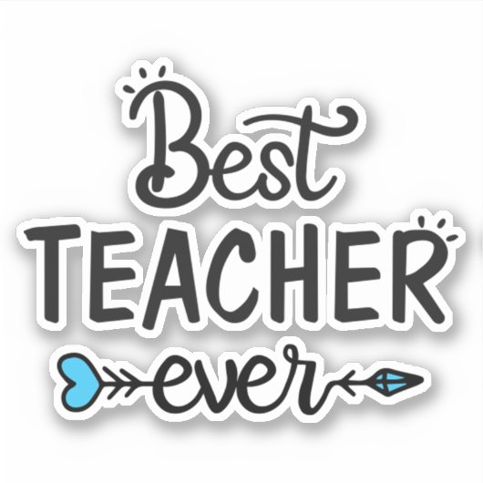beste Lehrerin je Geschenk Aufkleber (Vorderseite)