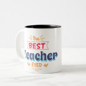 Beste Lehrerin je Geschenk Zweifarbige Tasse (Vorderseite Links)