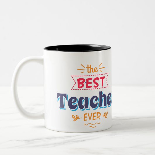 Beste Lehrerin je Geschenk Zweifarbige Tasse (Links)