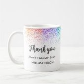 Beste Lehrerin je Glitzer Tasse (Links)