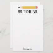 Beste Lehrerin je Lehrerin Briefpapier (Vorne/Hinten)