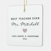 Beste Lehrerin je Minimalistisches Herz Personalis Keramikornament (Links)