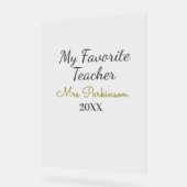 Beste Lehrerin je Name Datum Jahr einfache Schule Acrylschild (Winkel)