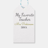 Beste Lehrerin je Name Datum Jahr einfache Schule Geschenkanhänger (Vorderseite)