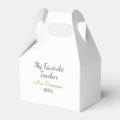 Beste Lehrerin je Name Datum Jahr einfache Schule Geschenkschachtel (Rückseite)