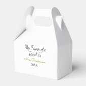 Beste Lehrerin je Name Datum Jahr einfache Schule Geschenkschachtel (Vorderseite)