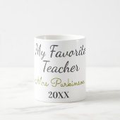 Beste Lehrerin je Name Datum Jahr einfache Schule Kaffeetasse (Mittel)
