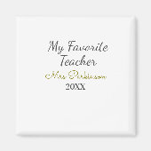 Beste Lehrerin je Name Datum Jahr einfache Schule Magnet (Vorne)