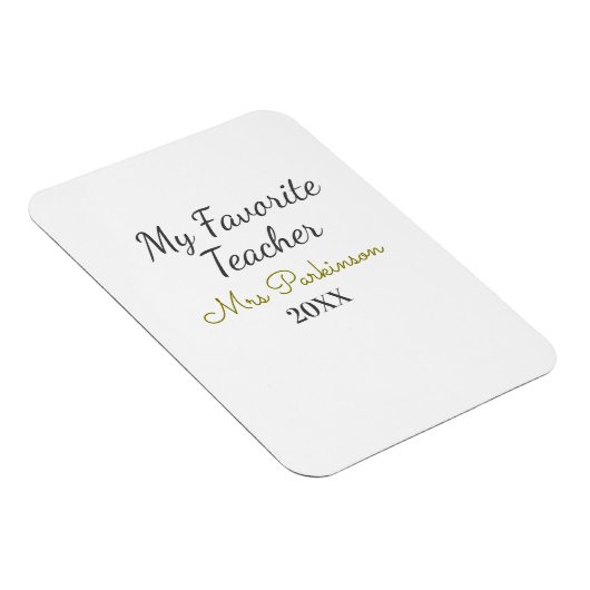 Beste Lehrerin je Name Datum Jahr einfache Schule Magnet (Rechte Seite)