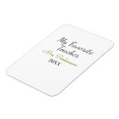 Beste Lehrerin je Name Datum Jahr einfache Schule Magnet (Linke Seite)