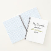 Beste Lehrerin je Name Datum Jahr einfache Schule Notizblock (Innenseite)