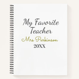 Beste Lehrerin je Name Datum Jahr einfache Schule Notizblock