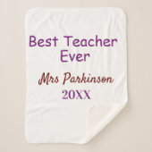 Beste Lehrerin je Name Datum Jahr einfache Schule Sherpadecke (Vorderseite)