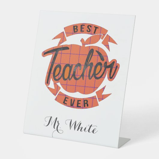 Beste Lehrerin je personalisiert Sockelschild (Vorderseite)