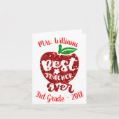 Beste Lehrerin je Personalisierte Apple-Mitteilung Dankeskarte (Vorderseite)