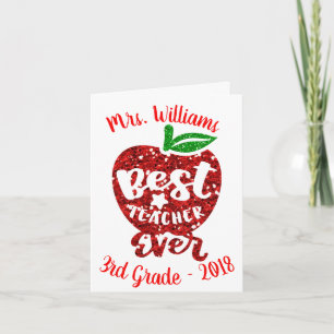 Beste Lehrerin je Personalisierte Apple-Mitteilung Dankeskarte