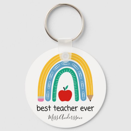 Beste Lehrerin je Personalisiertes Lehrergeschenk Schlüsselanhänger (Vorderseite)
