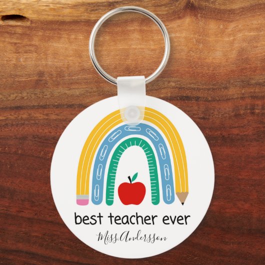 Beste Lehrerin je Personalisiertes Lehrergeschenk Schlüsselanhänger (Vorderseite)