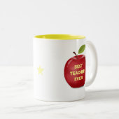 Beste Lehrerin je & Red Apple Zweifarbige Tasse (VorderseiteRechts)