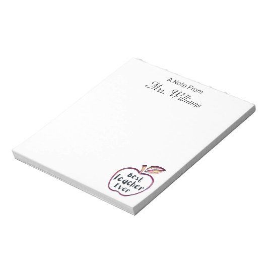 Beste Lehrerin je, RedApple, Lehrerin Wertschätzun Notizblock (Rotiert)