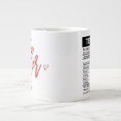 Beste Lehrerin je Rot + Essbare Ernährung Fakten, Jumbo-Tasse (Vorderseite)