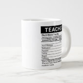 Beste Lehrerin je schwarz + Essbare Ernährung Fakt Jumbo-Tasse (Vorderseite Rechts)