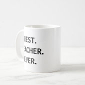 Beste Lehrerin je Sticker - Spaß-Wertschätzung Kaffeetasse (Vorderseite Links)