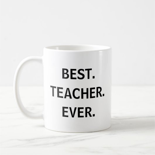 Beste Lehrerin je Sticker - Spaß-Wertschätzung Kaffeetasse (Links)