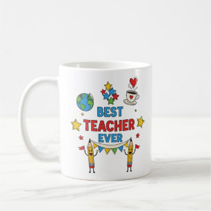 Beste Lehrerin je Tasse Farbenfrohe Skizzen Ikonen