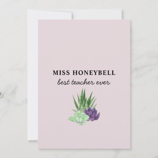 Beste Lehrerin je Wasserfarbenprächtige Dankeskarte (Rückseite)