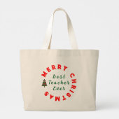 Beste Lehrerin je Weihnachten Vielen Dank für Ihr  Jumbo Stoffbeutel (Rückseite)