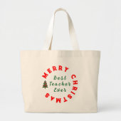 Beste Lehrerin je Weihnachten Vielen Dank für Ihr  Jumbo Stoffbeutel (Vorne)