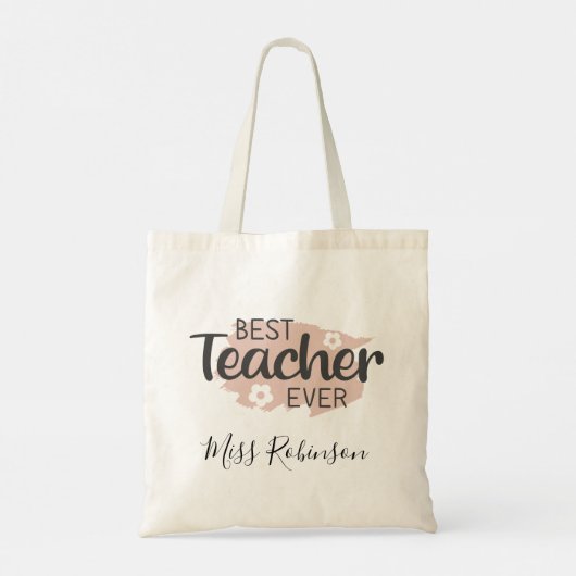 Beste Lehrerin je Wertschätzung Geschenk Ästhetik Tragetasche (Rückseite)