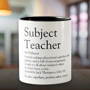 Beste Lehrerin/Lehrer der Welt Definition Zweifarbige Tasse