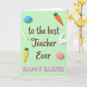 Beste Lehrerin Ostern Karte (Gelbe Blume)