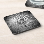 Beste Lehrerin Schwarz/Weiß Abstrakter Name B&W Getränkeuntersetzer (Linke Seite)