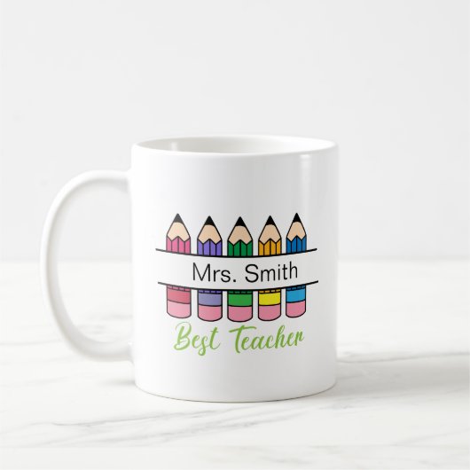 Beste Lehrerin Tasse Personalisiertes Geschenk für (Links)