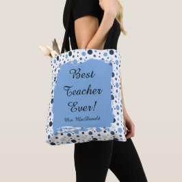 Beste Lehrerin überhaupt Geschenk mit blauen Punkt Tasche