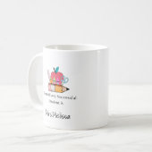 Beste Lehrkraft Dankes Zitat Tasse (Vorderseite Links)