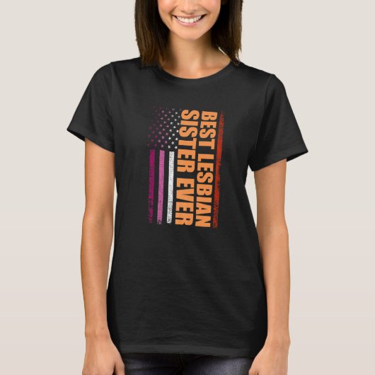 Beste lesbische Schwester je Lgbt Lesbian Gay Prid T-Shirt (Vorderseite)