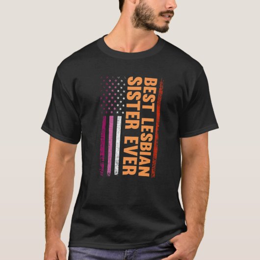Beste lesbische Schwester je Lgbt Lesbian Gay Prid T-Shirt (Vorderseite)