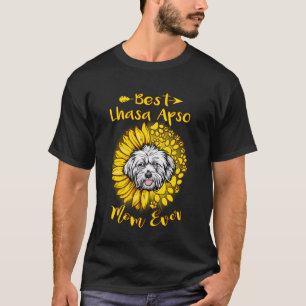 Beste Lhasa Apso Hundemutter überhaupt Sonnenblume T-Shirt