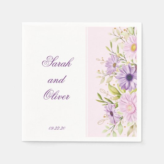 Beste Lila Hochzeit Serviette (Vorderseite)