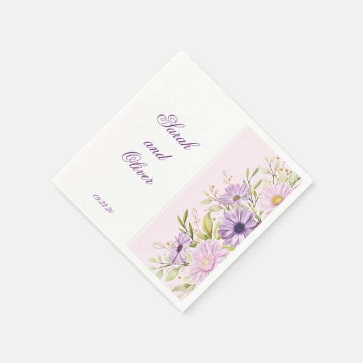 Beste Lila Hochzeit Serviette (Ecke)